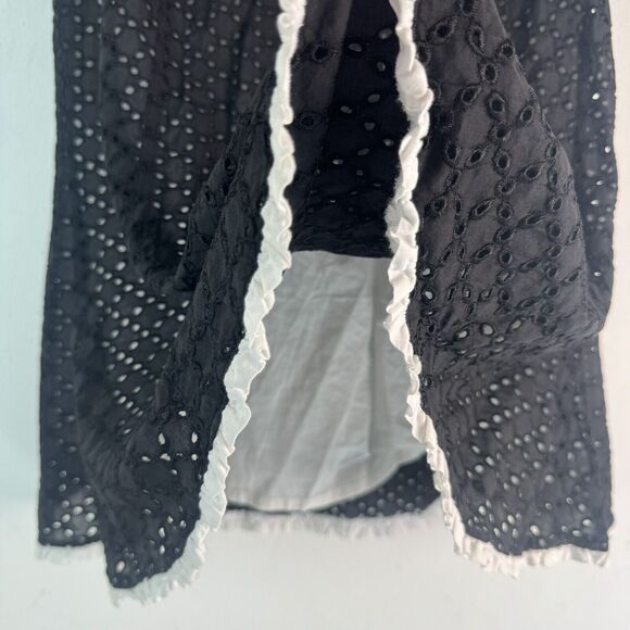 Rene Pontier NY Paris black midi flare skirt Boho Style Vintage Sz 8 - Picture 4 of 11